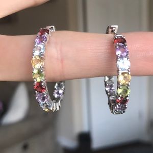 Sterling silver Inside out hoop earrings